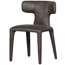 801420- G | Permit eetkamerstoel lederlook - antraciet | WOOOD