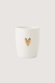 Espressomok hartje - wit/goud | Zusss