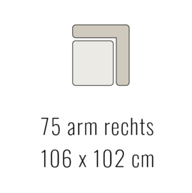 75 arm rechts - Tori 106x102 cm | Sevn