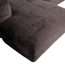 375072-W | Cloud chaise longue links - geweven chenille warm bruin | WOOOD