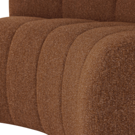 377902- RM | Mojo eetbank half ronde hoek met rugleuning - boucle roestbruin | WOOOD