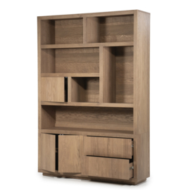 96274 | Kabinet Helsinki 150x220cm 2-delig 3-drs. 2 laden - lichtbruin | Eleonora