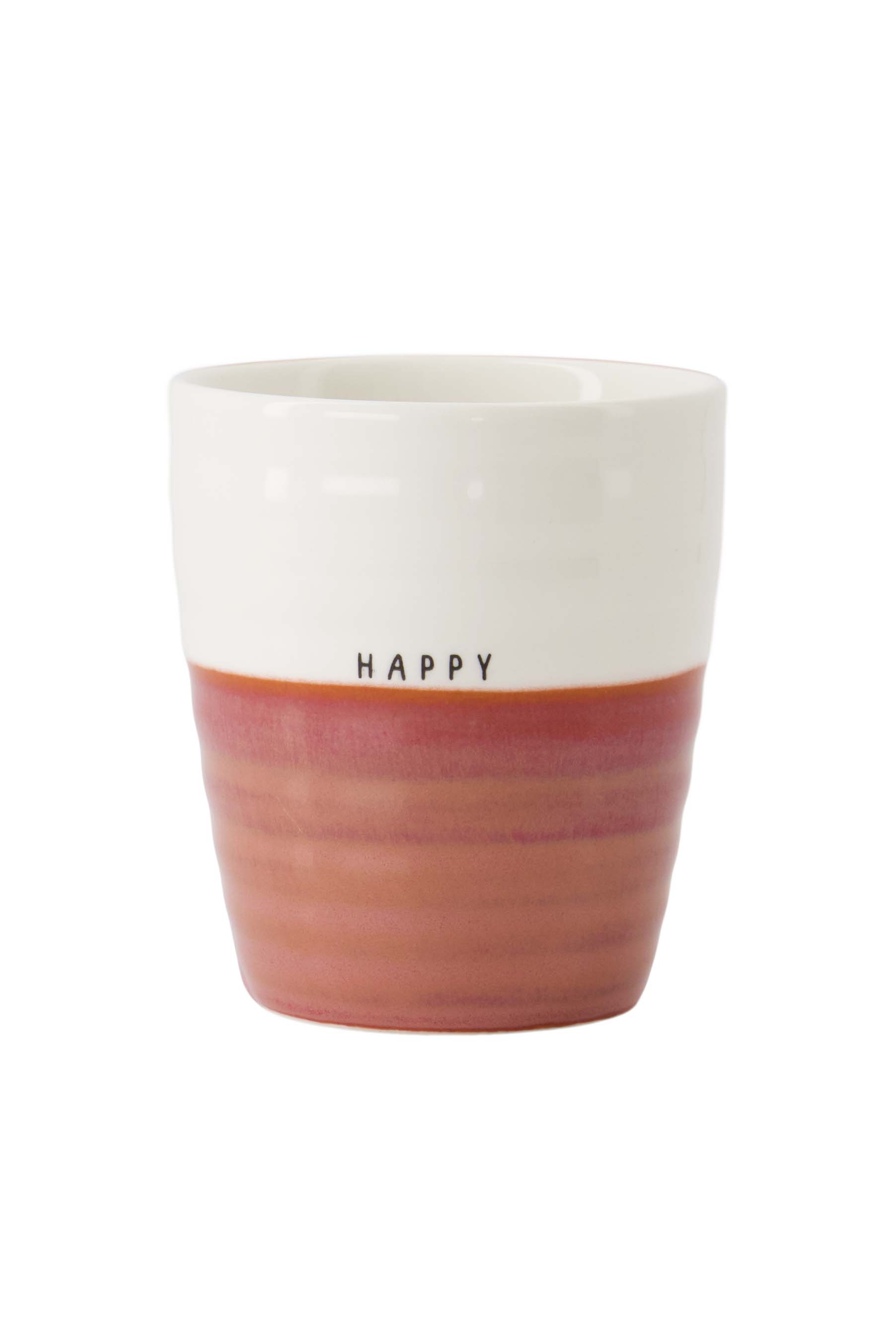 Koffiemok happy - wit/burgundy | Zusss - Wordt verwacht!