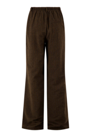 Krijtstreep broek - donkerbruin | Zusss
