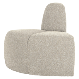 377901- BM | Mojo eetbank hoek rond rugleuning - boucle beige melange | WOOOD