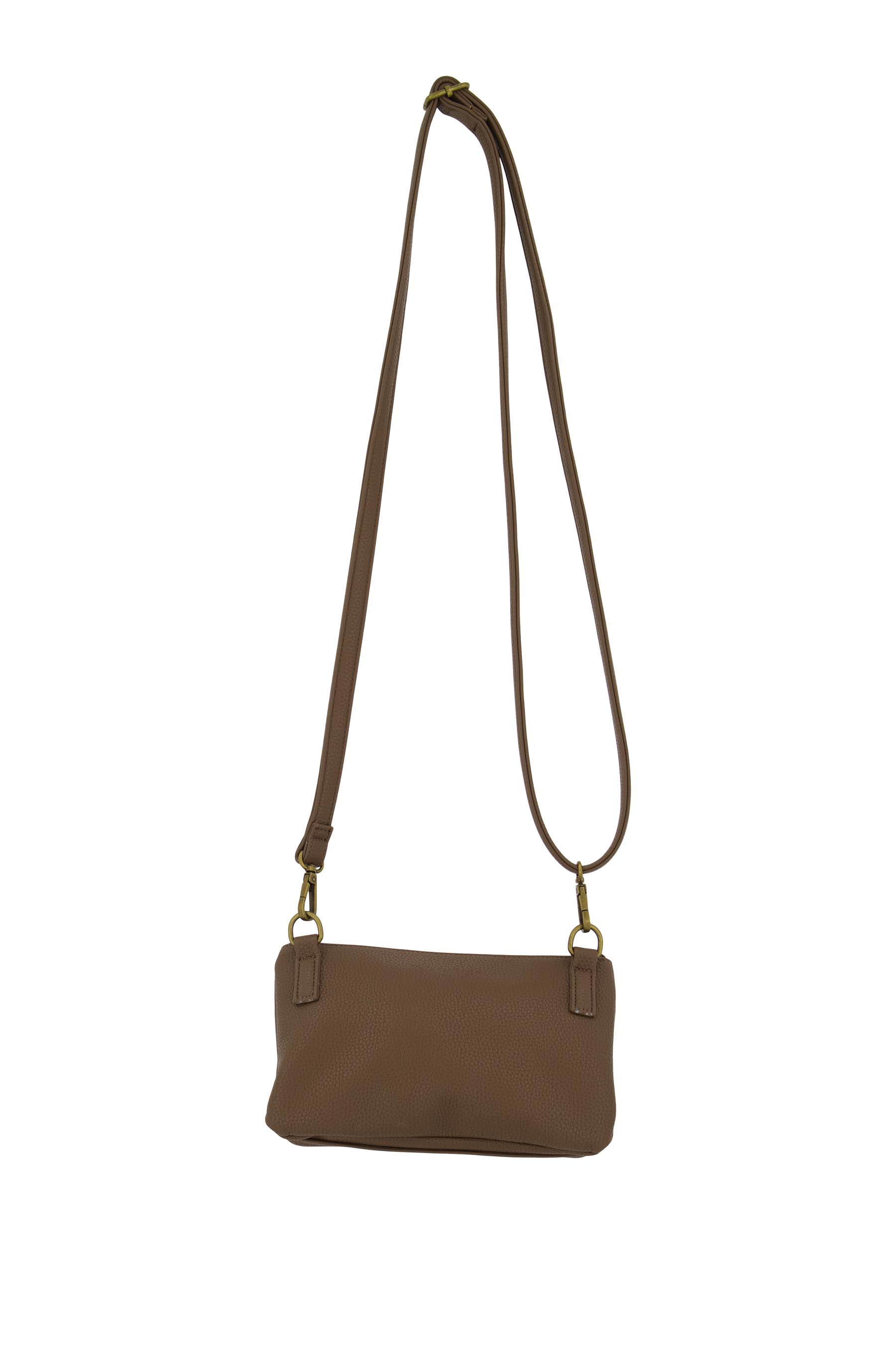 Schoudertas met flap en kwastje - midden bruin | Zusss