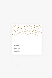 Servetten hoera het is feest 12,5x12,5cm - wit | Zusss