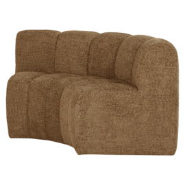 377902-WG | Mojo eetbank half ronde hoek met rugleuning - wollig geel | WOOOD