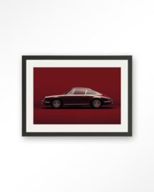 Art Print  met lijst en passe partout zwart 30x40 - Vintage Porche  | Urban Cotton
