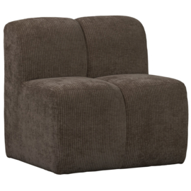 377519-B | Mojo eetbank met rugleuning 84cm - ribstof bruin | WOOOD