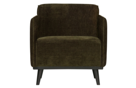 378670-W | Statement fauteuil met arm - brede platte rib warm groen | BePureHome