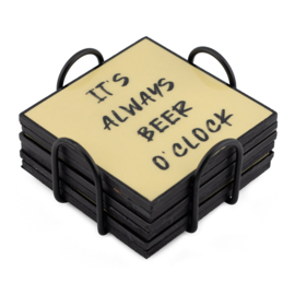 OZ3313 | Set van 6 onderzetters met rekje - beer | HomeBound by KY