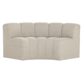 377902- EM | Mojo eetbank half ronde hoek met rugleuning - boucle beige | WOOOD