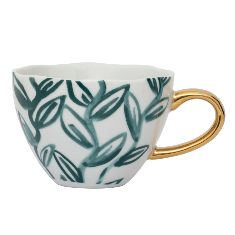 108076 | UNC Good Morning cup cappuccino/tea Leaves - aqua | Urban Nature Culture - Eind augustus verwacht!