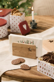 17106-00 | Napkin holder w/ carved star - acacia wood | Ib Laursen