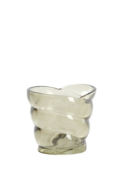 7772827 | Theelicht 10x7x9 cm MALEA - glas licht grijs | Light & Living