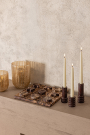 734810 | Bazil marble canlde holder L - burgundy | PTMD