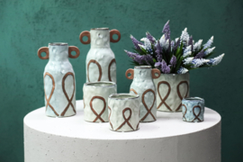 724961 | Freiah vase with motive L - cream/brown | PTMD