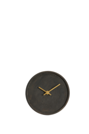 7114084 | Klok Ø15 cm VETI - mango hout donkerbruin | Light & Living