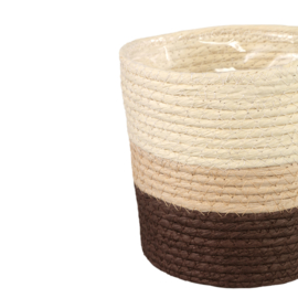 720651 | Tyro paper rope pots set/3 - multi brown | PTMD 