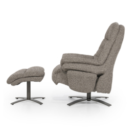  96169 | Fauteuil Caleb met voetenbank - taupe | Eleonora