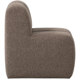 377519-BM | Mojo eetbank met rugleuning 84cm - bouclé bruin melange | WOOOD