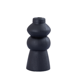 719743 | Emmie candleholder cone S - mango wood black | PTMD 