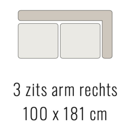 3-zits arm rechts - SOOF 100x181 cm | Sevn