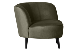 340476-156 | Sara lounge fauteuil rechts - fluweel warm groen | WOOOD