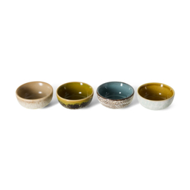 KST0283 | 70s ceramics: XS bowls, caramelized (set of 4) | HKliving - Medio oktober verwacht!