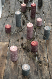 4176-38 | Rustic candle - malva Ø:7 H:10 | Ib Laursen