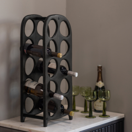 377369-Z | Suvi wijnrek voor 10 flessen - hout zwart | WOOOD Exclusive