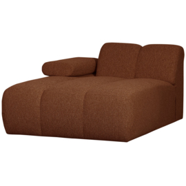 377459/60-RM | Mojo chaise longue element (links of rechts) - bouclé roestbruin melange | WOOOD