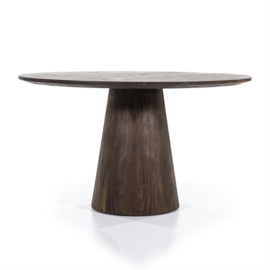 95656 | Eettafel Aron rond 130 - bruin | Eleonora