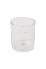 Waxinelichthouder glas sterren - Transparant/goud | Zusss