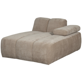 377459/60-D | Mojo chaise longue element (links of rechts) - ribstof donkerzand | WOOOD
