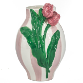 AS6938 | Vaas tulpen stripes - roze | HomeBound by KY 