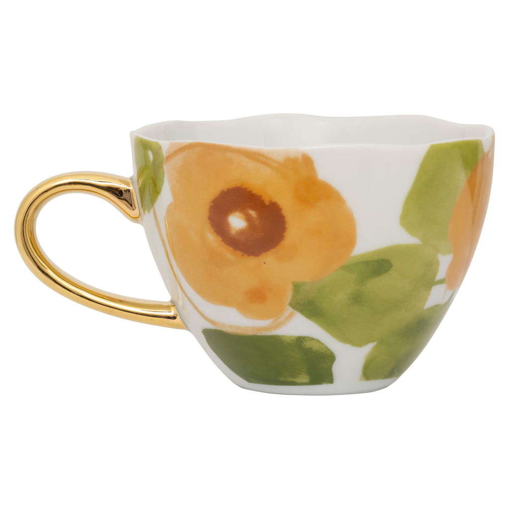 108074 | UNC Good Morning cup cappuccino/tea Floral Art - caramel | Urban Nature Culture