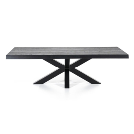 95702 | Boomstam salontafel met spinpoot zwart - 130x70 | Eleonora