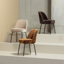 800816-MB | Vogue eetkamerstoel - 3D Chenille midden bruin | BePureHome