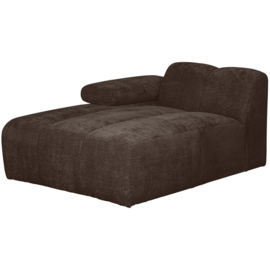 377459/60-B | Mojo chaise longue element (links of rechts) - ribstof bruin | WOOOD