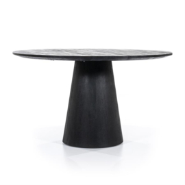 95657 | Eettafel Aron rond 130 - zwart | Eleonora