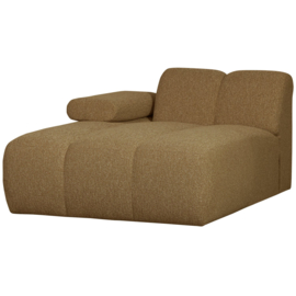 377459/60-GM | Mojo chaise longue element (links of rechts) - bouclé geel/bruin melange | WOOOD