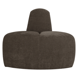 377901- B | Mojo eetbank hoek rond rugleuning - rib bruin | WOOOD