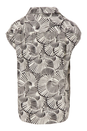 Top met grafische print - off white/zwart | Zusss 