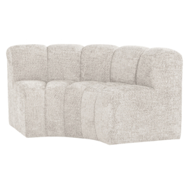 377902-WE | Mojo eetbank half ronde hoek met rugleuning - wollig ecru | WOOOD