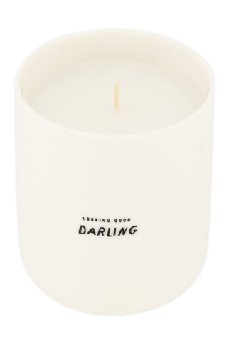 Geurkaars keramiek in doosje darling - wit/grijs | Zusss