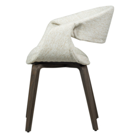 377505-NB | Yossi eetkamerstoel - naturel met houten poot donkerbruin | WOOOD