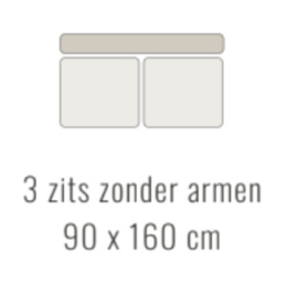3-zits zonder armen - Tessa 90x160 cm | Sevn