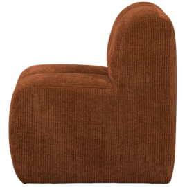 377519-R | Mojo eetbank met rugleuning 84cm - ribstof roestbruin | WOOOD